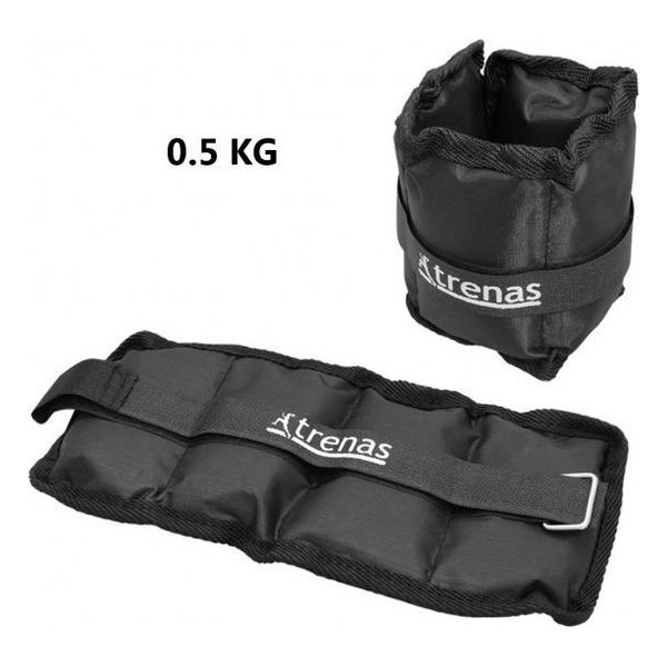 Trenas - Manchetten - Enkel - Polsgewichten set 1 kg - 2x 0.5 kg - Zwart