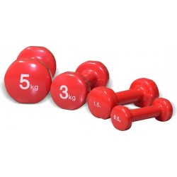 Dumbell set Vinyl - 3 kilogram - rood