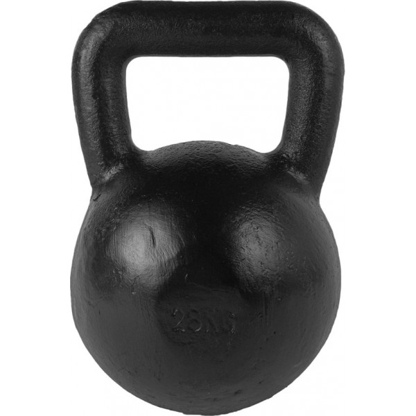 Tunturi Kettlebell - 28 kg met rubberen onderkant - Zwart