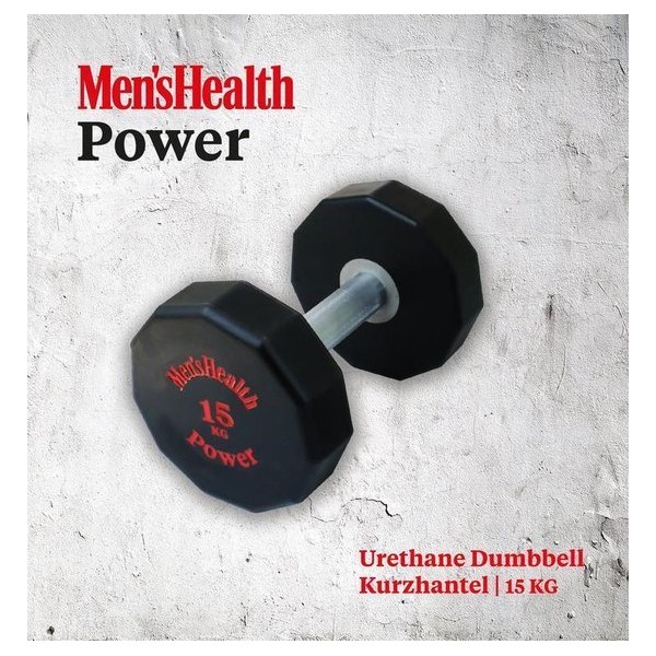 Men's Health Urethane Dumbbell 15 kg - Crossfit - Oefeningen - Fitness gemakkelijk thuis - Fitnessaccessoire