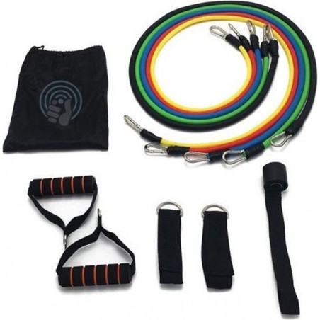 Fitness weerstand gewichten set - weerstandsbanden - resistance bands - elastiek set - thuistraining / home workout -