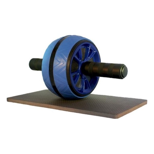 Ab wheel - Ab roller - Sixpack Trainer - Buikspieren - Buikspiertrainer - Trainingswiel Blauw - Met Kniemat