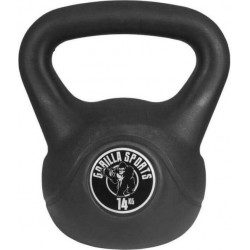 Gorilla Sports Kettlebell 14 kg zwart kunststof (Extra stabiel)