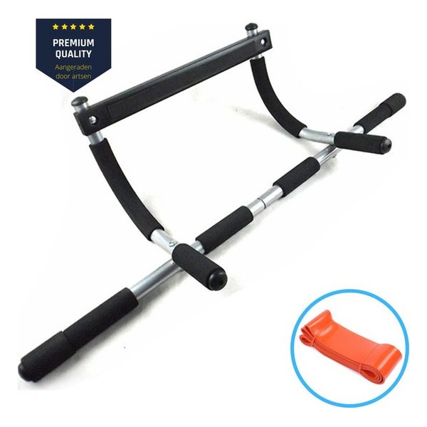 Professionele 3 in 1 Optrekstang Set met Pull Up Bar Assistance Band - Opdruksteun - Fitness Weerstand Elastiek - Deurstang