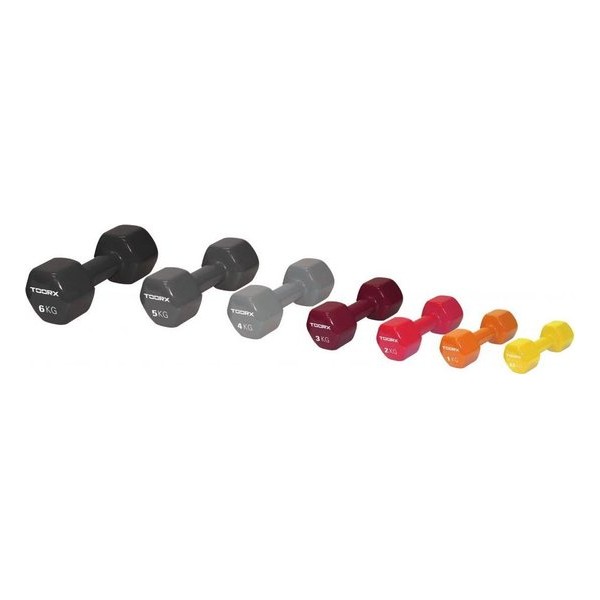 Toorx Vinyl Dumbbell - Gewichten - per Stuk - Lichtgrijs - 4 kg