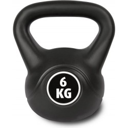 DuoBakkersport Pro Kettlebell 6KG - Zwart Vinyl - Thuis fitness - Total body workout