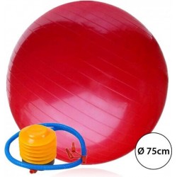 Duo Bakkersport - 75cm Yoga Fitness Grote Gym Bal - Vinyl - Inclusief hand pompje - Rood