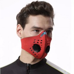 hoge kwaliteit Masker ROOD incl. 1 x filter Voor Op De Fiets Of Motor - Ademend Ventielmasker - Fijnstof Mondkapje sportmask