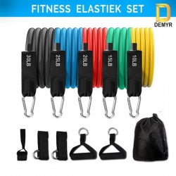 DEMYR fitness elastiek set - weerstandsbanden set - resistance bands- elastiek met handvat