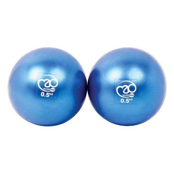 MADFitness - Gewichtballen - 2 x 0,5 Kg - PVC - Diameter 12 cm - Blauw