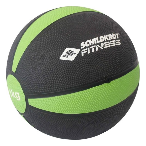 Schildkröt Fitness - Medicine Bal - Diameter 19,5 cm - 1Kg - Groen/Zwart