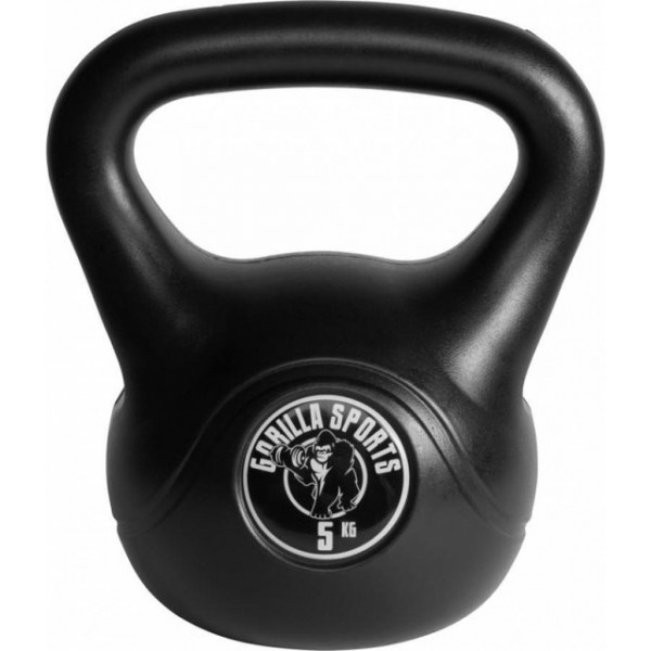 Gorilla Sports Kettlebell 5 kg zwart kunststof