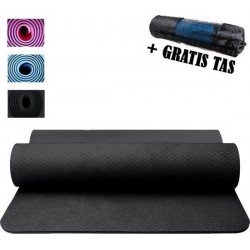 Yogamat TPE Antislip - 183 x 61 x 6 - Zwart