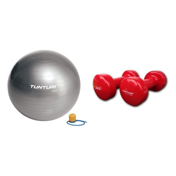 Tunturi - Duoset - Fitness Set - Yoga Bal - Fitness Bal - Gewichten - 2 x 3 kg