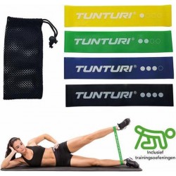 Tunturi - Weerstandsbanden - Weerstandsbanden Set 4 stuks - Fitness Elastiek - Gymnastiekband - Squatten