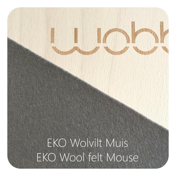 Wobbel XL Original Blank Gelakt met Vilt -  Muis