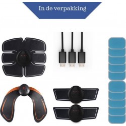 USB Oplaadbaar EMS Set - EMS Billentrainer – Buikspieren trainer - Heuptrainer - Trilapparaat -  10 Gratis Gelpads