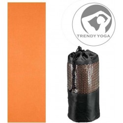 Trendy Yogamat Toalha Handdoek - wasbaar - 183 cm lang x 63 cm breed x 2 mm dik - Oranje - incl. draagtas