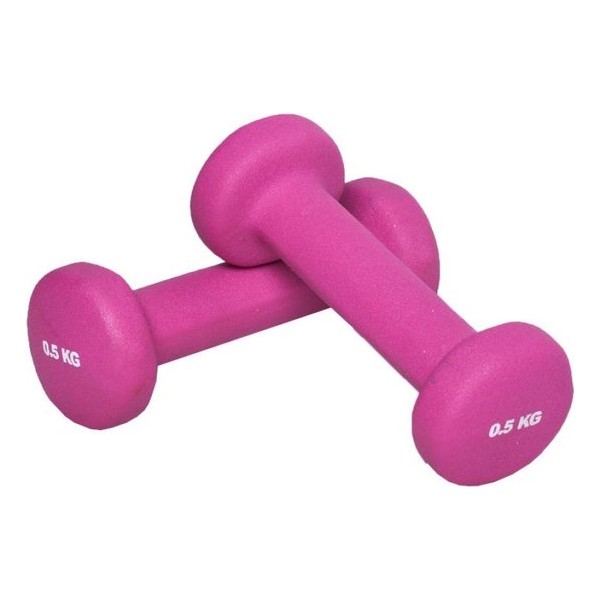 Gorilla Sports Vinyl Dumbbells roze 1 kg (2 x 0,5 kg) Gietijzer