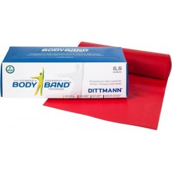 Fitness elastiek 5,5 meter - Medium weerstand - Rood - Body-Band