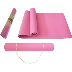 Fitnessmat TPE - Eco Friendly - Non Slip - 183 x 61 x 0.6 cm - Roze