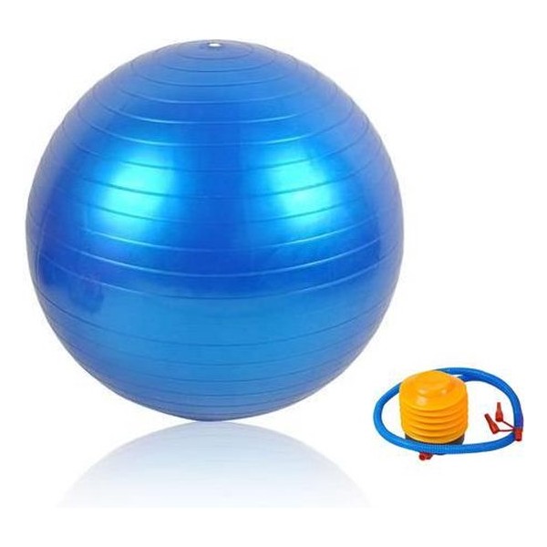 Duo Bakkersport -  75cm Yoga Fitness Grote Gym Bal - Vinyl - Inclusief hand pompje - Blauw