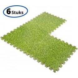 Floor Mat - Fitness Puzzelmatten Set-Zwembad Mat - 6 Stuks Voor Binnen En Buiten-Grass-Intex-Zwembad-Zwembad Ondergrond-Vloer