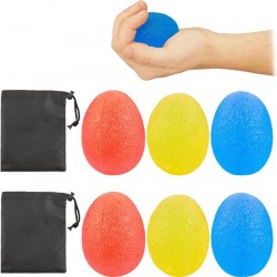 relaxdays 6 x handtrainer - anti stress ballen - knijpbal - eivormig – stressbal