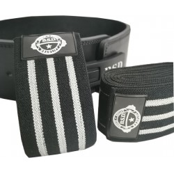 Krachttrainingsriem met knee wraps Large - lifting belt - krachttraining - knie ondersteuning