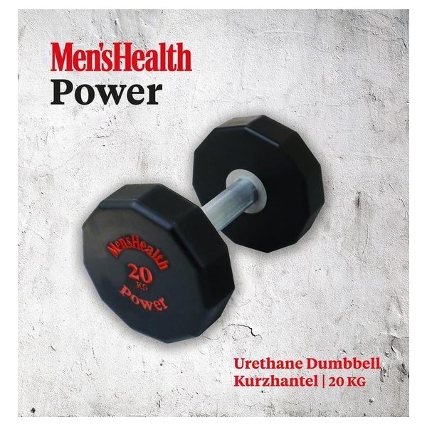 Men's Health Urethane Dumbbell 20 kg - Crossfit - Oefeningen - Fitness gemakkelijk thuis - Fitnessaccessoire