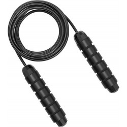 Springtouw met Schuim Handvat - Jump Rope - Fitness - Verstelbaar - Zwart