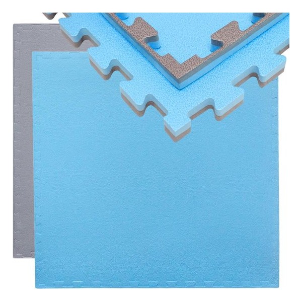 Trainingsmat 90x90 cm Vloermat 90x90 cm Vloerbeschermer 20 mm dik Sportpuzzel Mat Grijsblauw