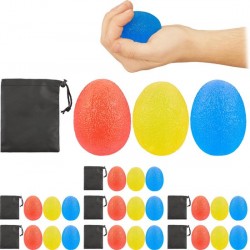 relaxdays 24 x handtrainer - anti stress ballen - knijpbal - eivormig – stressbal