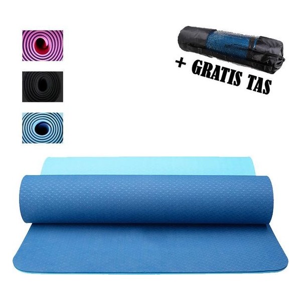 Yogamat TPE Antislip -183 x 61 x 6 - blauw