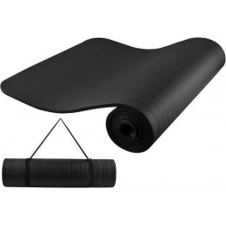 Nicegoodz - Yogamat - Yoga mat - Fitnessmat - 1 cm dik - Met draagriemen - Zwart