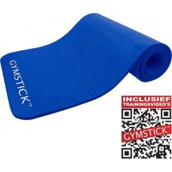 Gymstick Pro Fitnessmat - 160 cm x 60 cm x 1,5 cm - Inclusief trainingsvideo's - Blauw