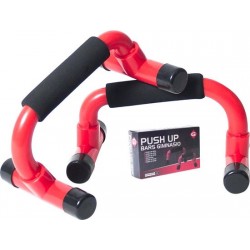 Fitness Push up steunen- Opdruksteunen - Push-up Bar 2 Stuks - Schuim – Rood/Zwart – 22x14x12cm