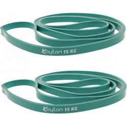 Elastische weerstandsband 15 kg - 2 stuks - Groen