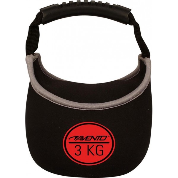 Avento Kettlebell - zwart/rood/grijs