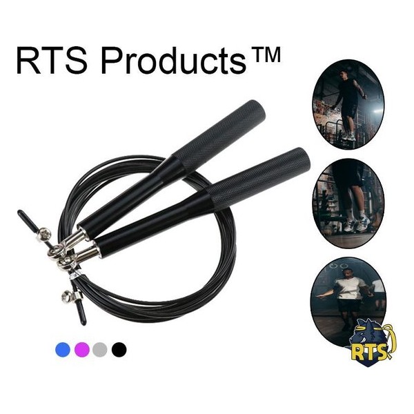 RTS Products™ - aluminium springtouw - speedrope - fit - crossfit - boxing - fitness - ZWART - kogellager - grip - bodybuilding