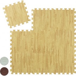 relaxdays vloerbeschermer puzzelmat - beschermmat fitness - sportmat - puzzel mat 9 stuks Naturel