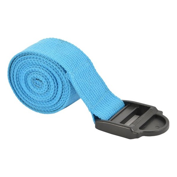 Yoga riem Mambo Max - Blauw | Pilates | 180 x 3,8 cm | Katoen