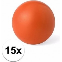 15 oranje anti stressballetjes 6 cm