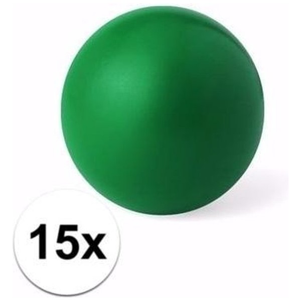 15 groene anti stressballetjes 6 cm