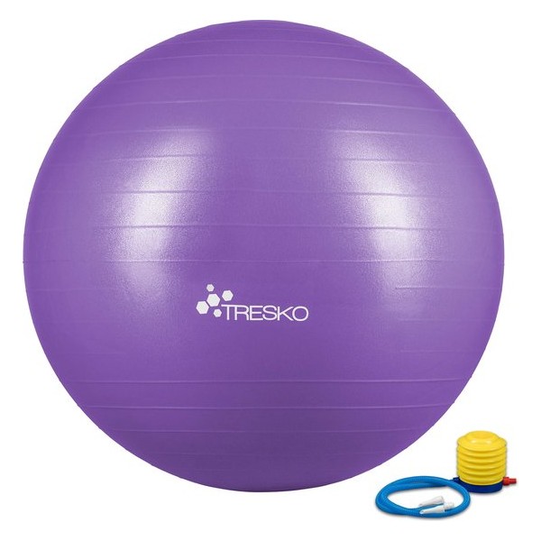 Fitnessbal met pomp - diameter 65 cm - Paars