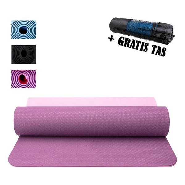 Yogamat TPE Antislip - 183 x 61 x 6 - Paars