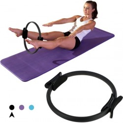 Pilates en Yoga Ring - Resistance/Stretch/Sport/Fitness band - Beentrainer - Heuptrainer - Weerstandsband - Ø 38 cm - Zwart