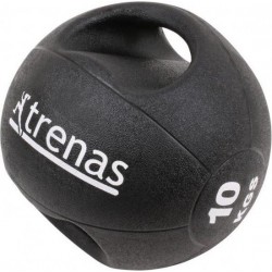 Trenas Medicijnbal - Medicine bal met dubbele handgrepen - Medicine bal Dual Grip - 10 kg - Zwart - (Professioneel gebruik)