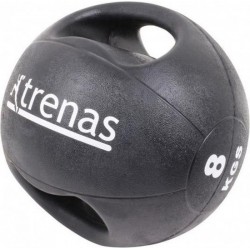 Trenas Medicijnbal - Medicine bal met dubbele handgrepen - Medicine bal Dual Grip - 8 kg - Zwart - (Professioneel gebruik)