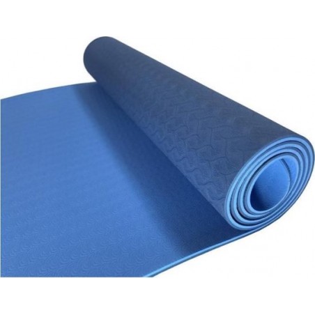 Yogamat - Fitnessmat - TPE - Eco Friendly - Non Slip - 183 x 61 x 0.6 cm - Blauw